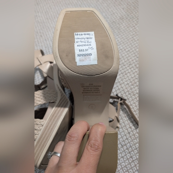 MIA Women's Tan Wedge Sandals - Picture 9 of 9